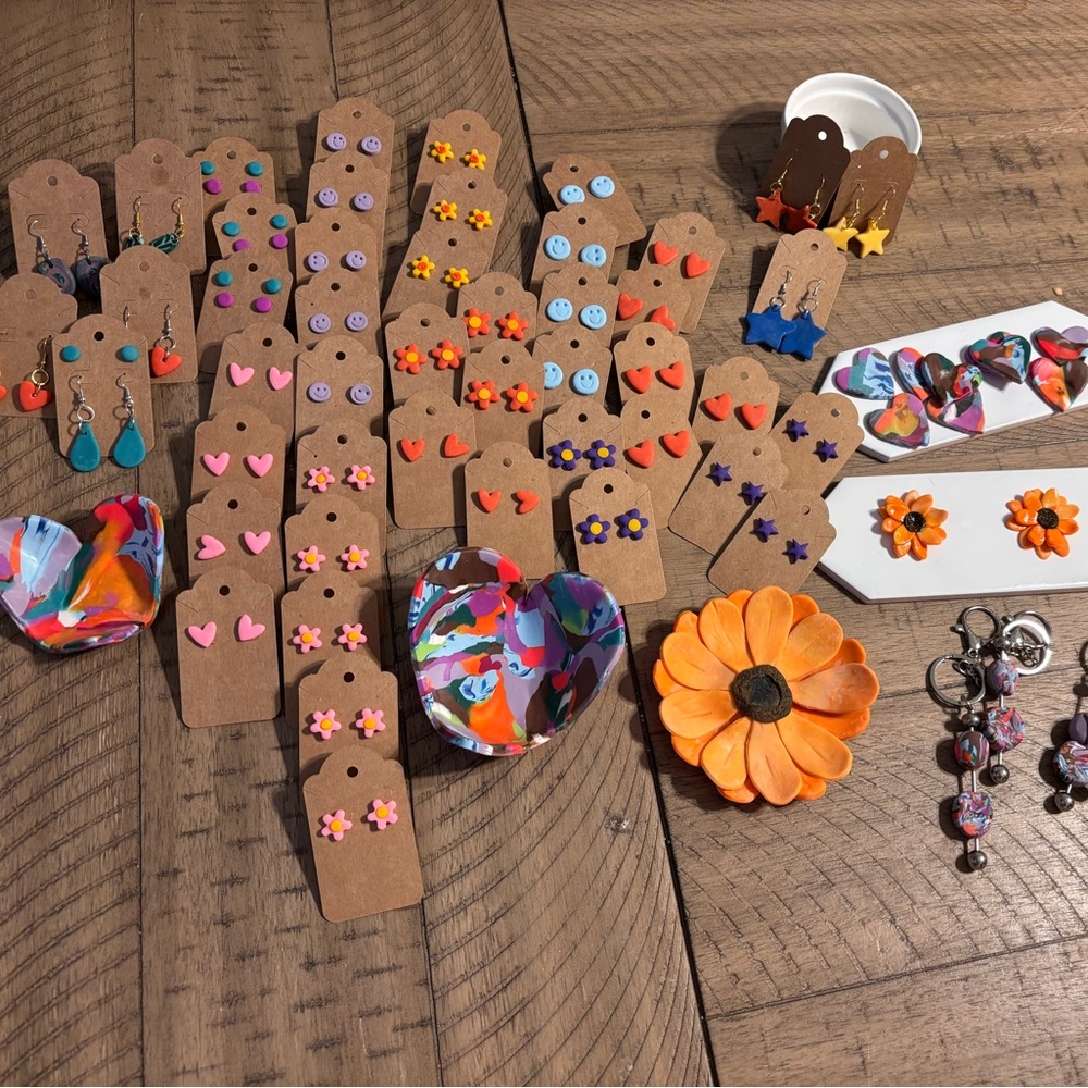 Handmade - first attempt - polymer earrings - $6 per pair